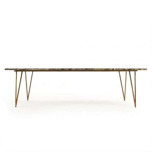 Zentique Adelaide Coffee Table Gold/Brown Top, Gold Leaf Base