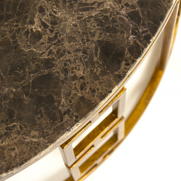 Zentique Adelise Coffee Table Brown Top, Gold Leaf Base