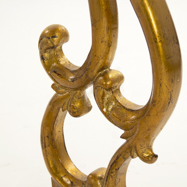 Zentique Emeline Console Off White Top, Gold Leaf Base