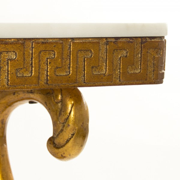 Zentique Emeline Console Off White Top, Gold Leaf Base