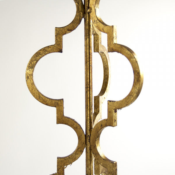 Zentique Byron Floor Lamp Brown Shade, Gold Leaf Base