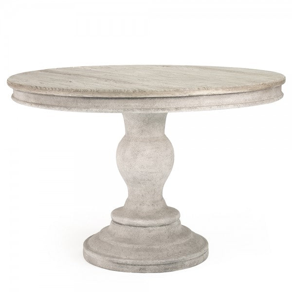 Zentique Philadelphia Table Natural Top, Grey Stone Lacquer Base