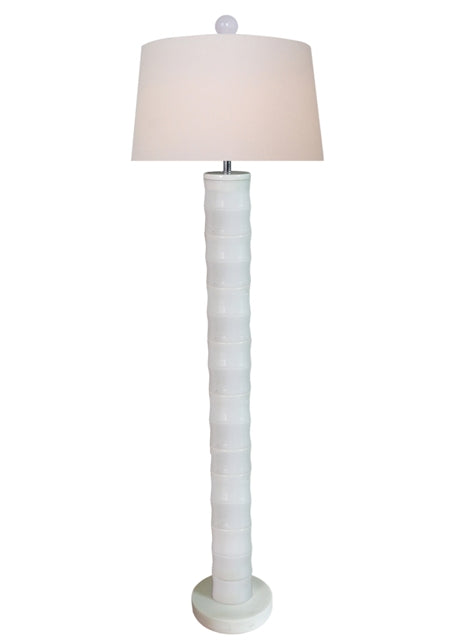 White Jade Bamboo Style Floor Lamp 60"