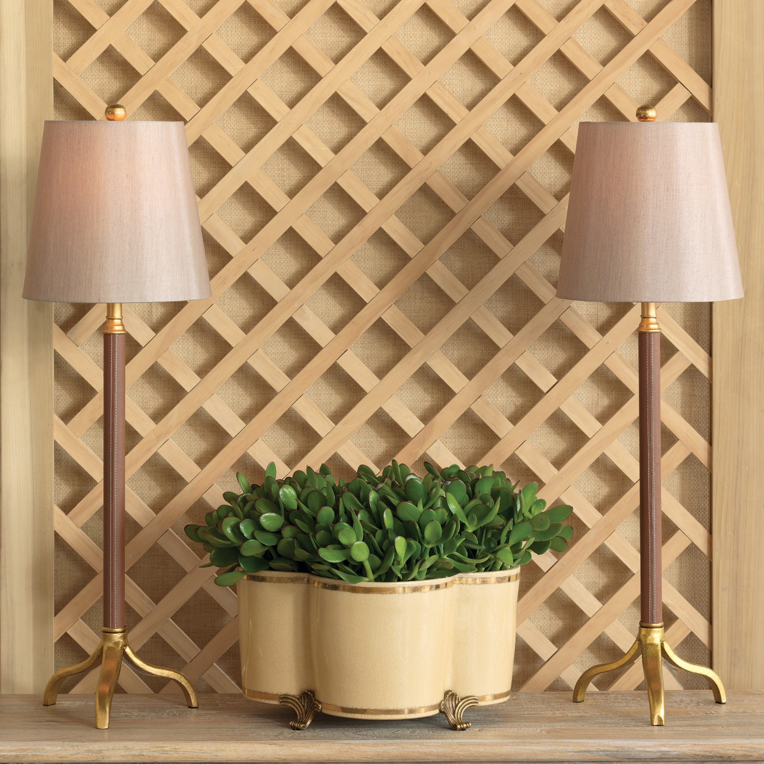 Port 68 Portobello Buffet Lamps, Set of 2 in Brown/Gold