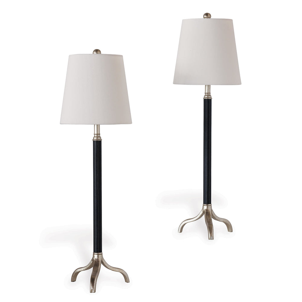 Port 68 Portobello Buffet Lamps, Set of 2 in Black/Silver