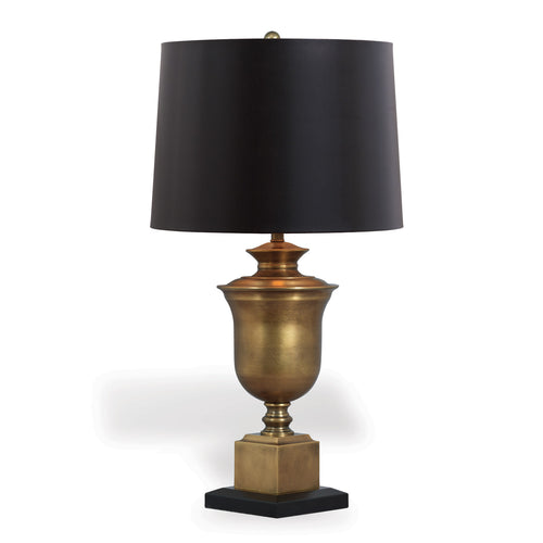 Port 68 Robertson Brass Lamp with Black Faux Lizard Shade