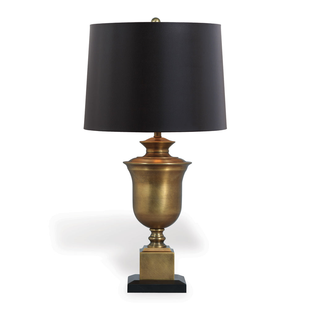 Port 68 Robertson Brass Lamp with Black Faux Lizard Shade