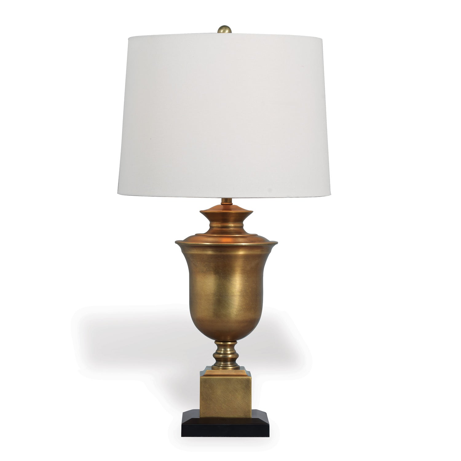 Port 68 Robertson Brass Lamp - White Linen Shade