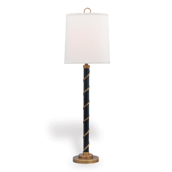 Port 68 Wilmette Black and Brass Ribbons Buffet Table Lamp