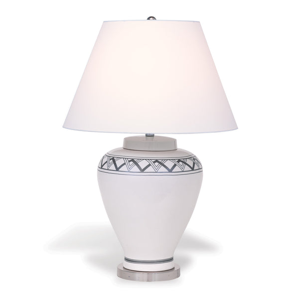 Port 68 Carlyle Cream Border-Patterned Porcelain Table Lamp