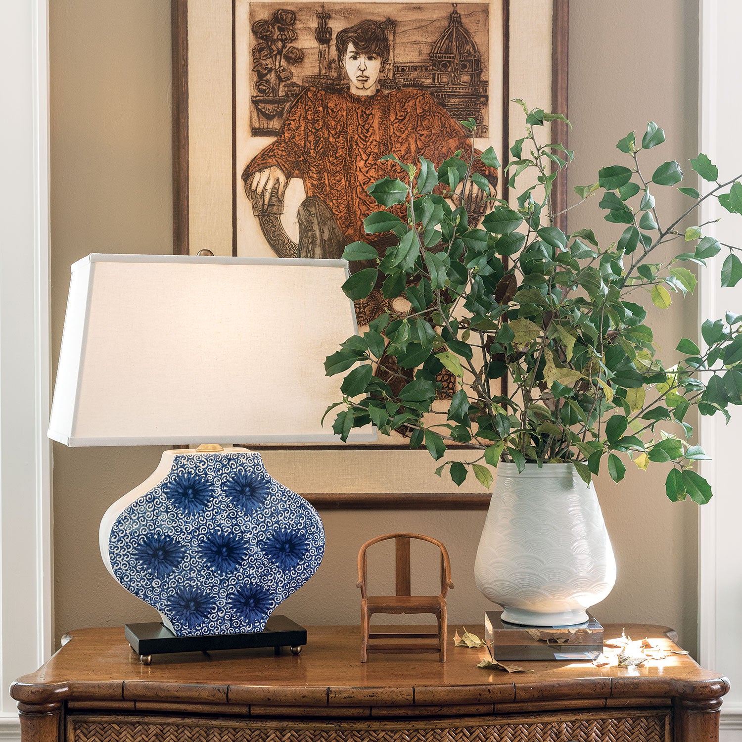 Williamsburg for Port 68 Hannah Blue Lamp
