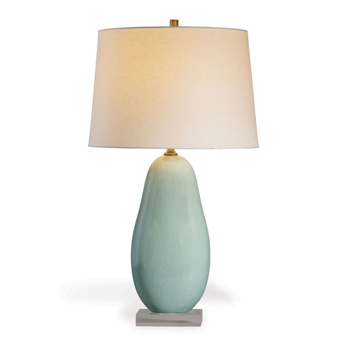 Port 68 Bean Shaped Jimmy Cream Crackle Lamp in Teal/Celadon