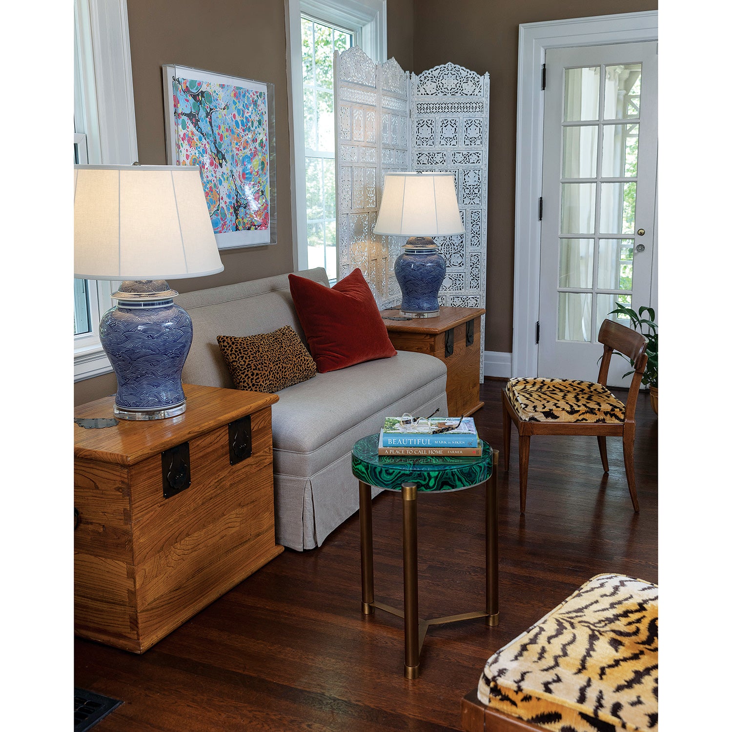 Port 68 Aegean Blue Lamp 31"H