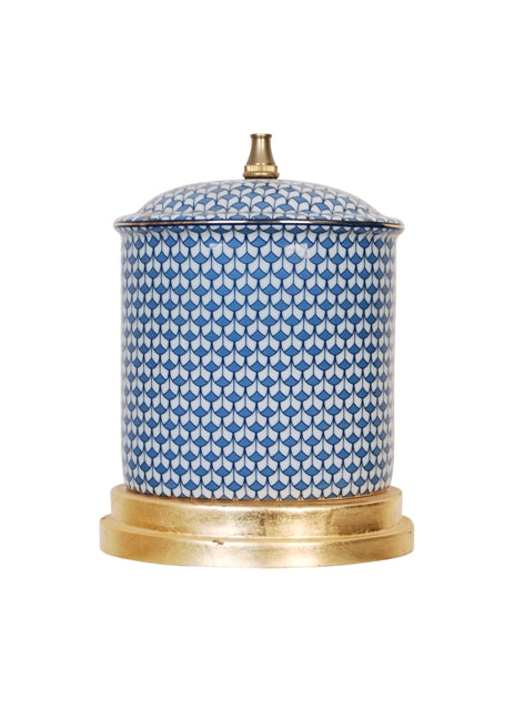 English Blue and White Porcelain Table Lamp