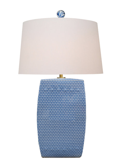 Blue and White Porcelain Fish Scale Square Lamp