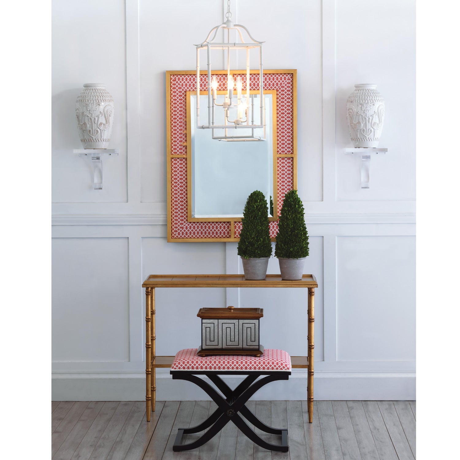 Doheny 3-Light Pendant, White Crackle by Port 68