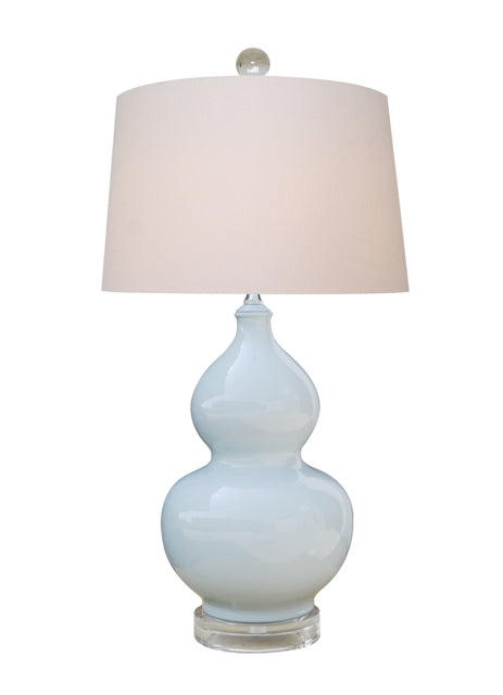 Blue Double Gourd Lamp, 27.5"H