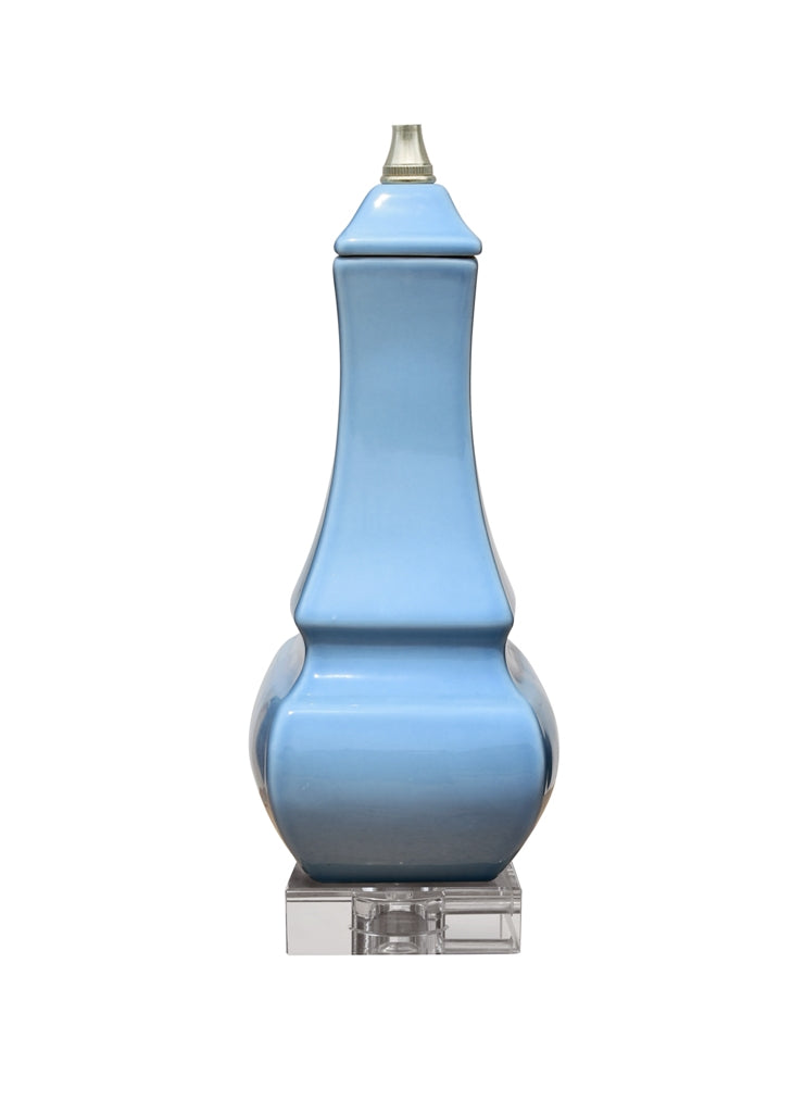 Porcelain Gourd Lamp in Ice Blue