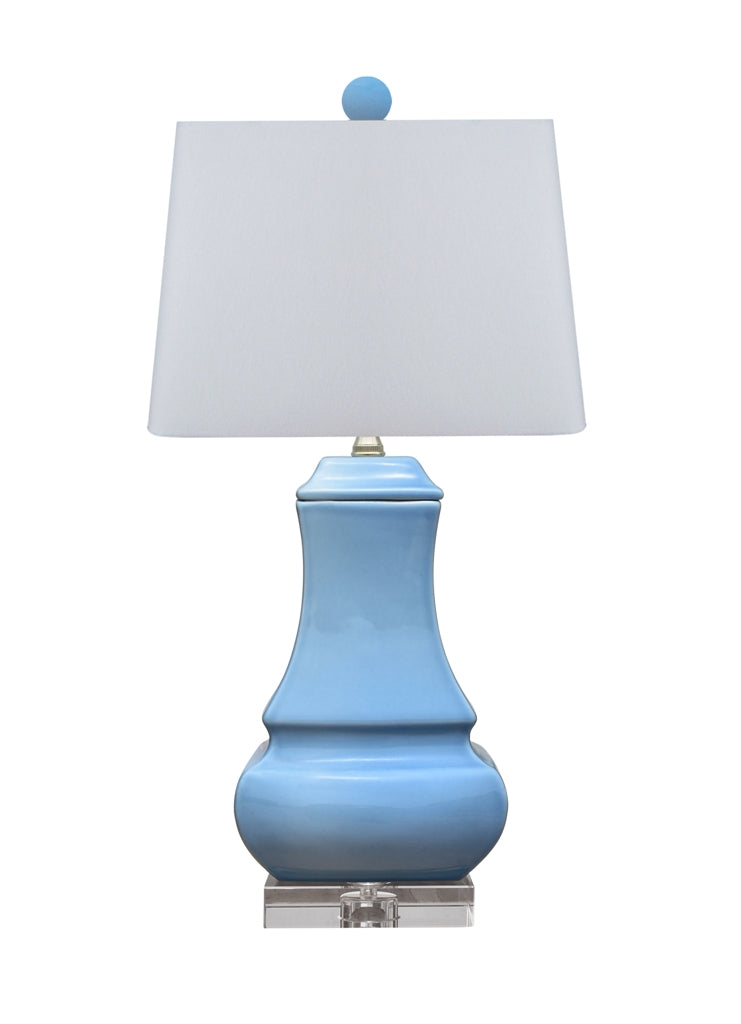 Porcelain Gourd Lamp in Ice Blue