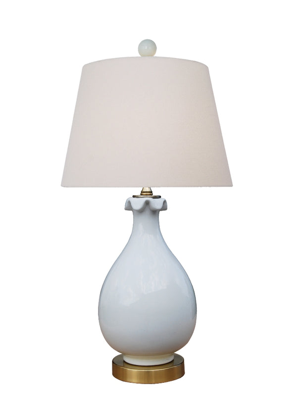 White Lotus Vase Lamp