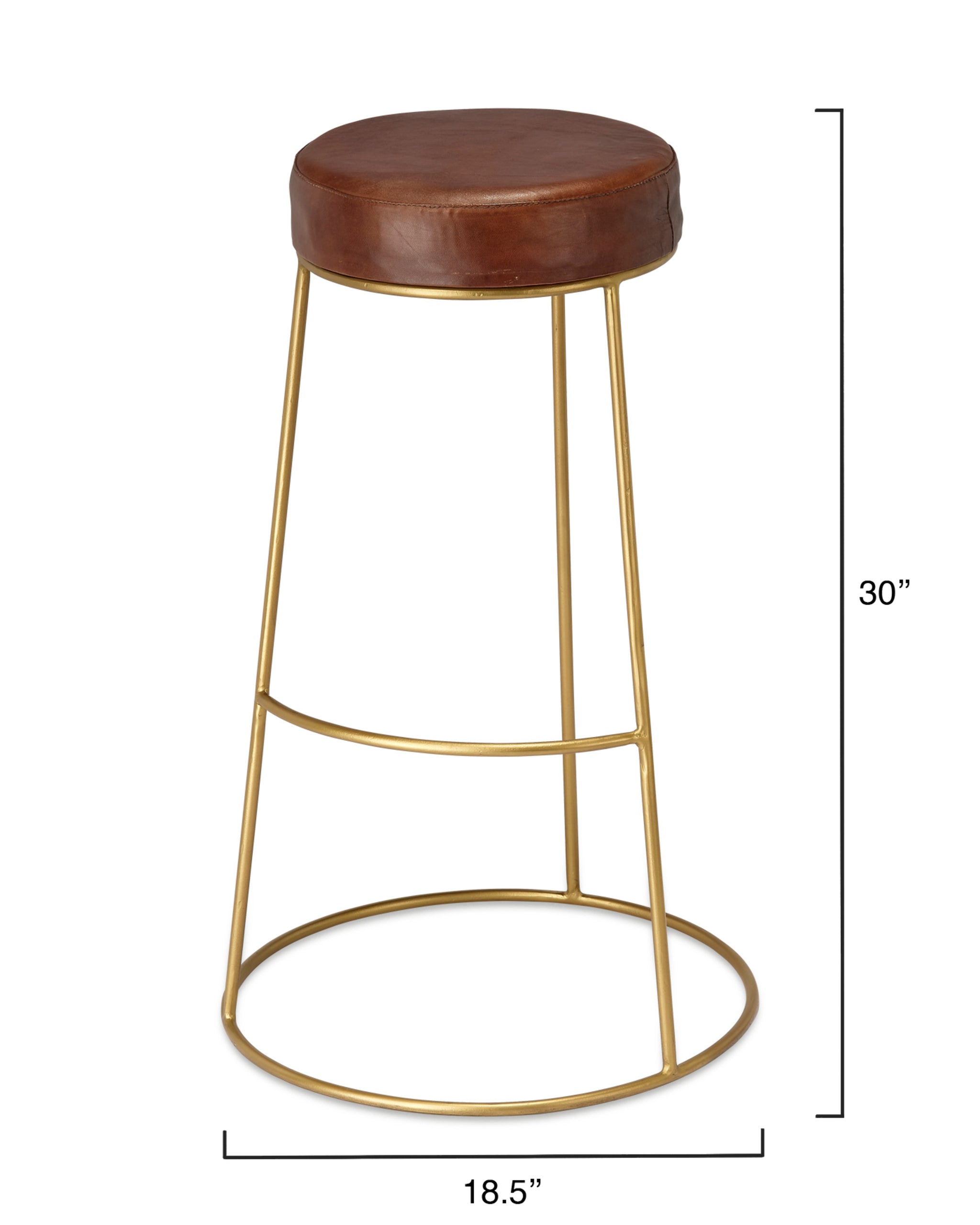 Henry Round Leather Bar Stool Lifestyle by JY