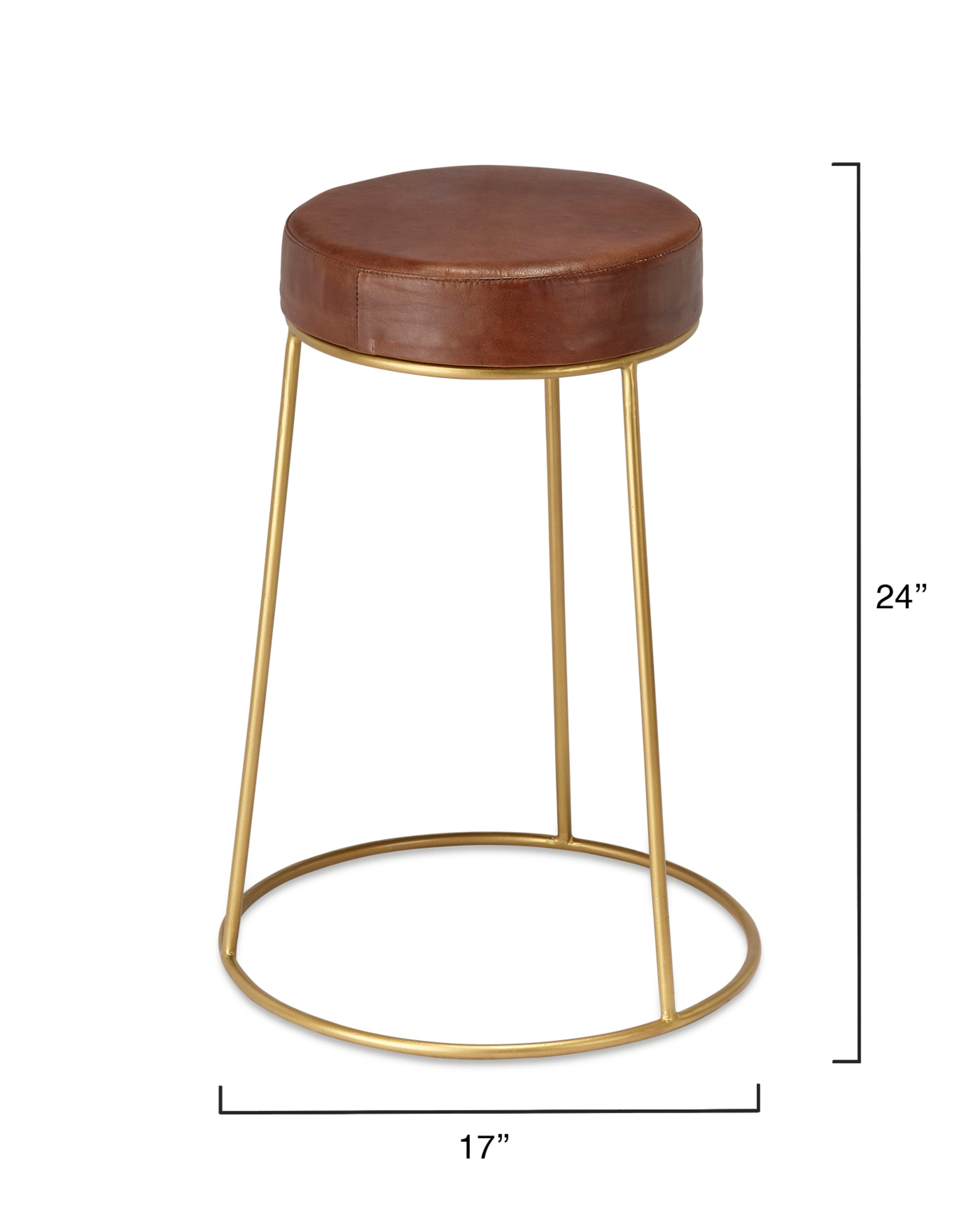 Henry Round Leather Counter Stool Lifestyle by JY