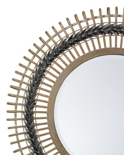 Grove Braided Mirror In Grey & Natural Bamboo Lifestyle by JY