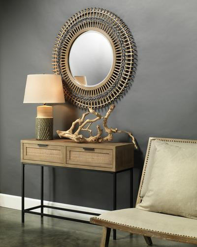 Grove Braided Mirror In Grey & Natural Bamboo Lifestyle by JY