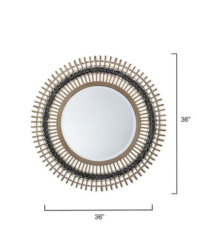 Grove Braided Mirror In Grey & Natural Bamboo Lifestyle by JY