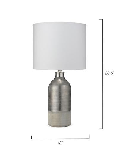 Varnish Table Lamp In Silvered Taupe & Off White Ceramic Lifestyle by JY
