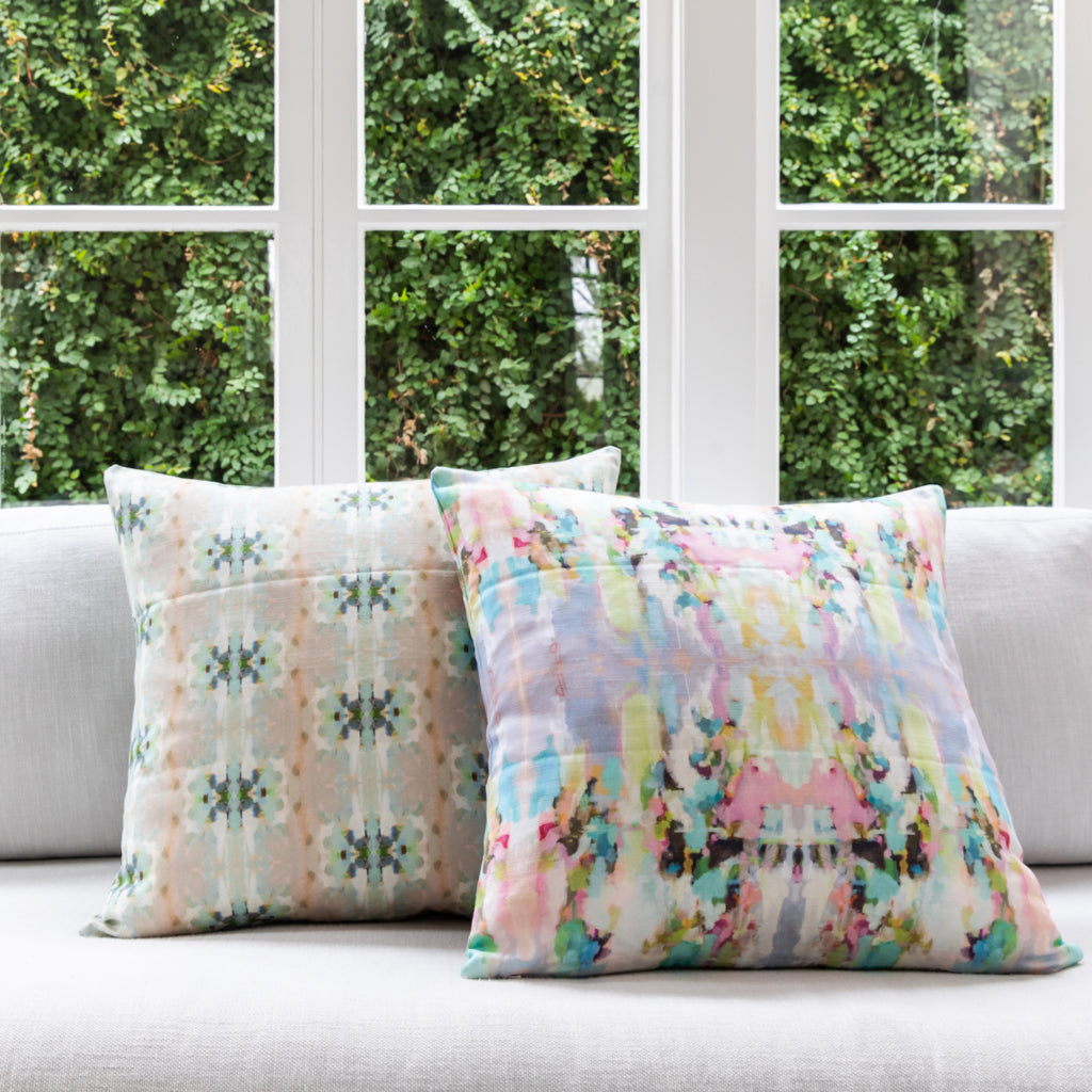 Laura Park Miss Ella Teal Linen Cotton Pillow