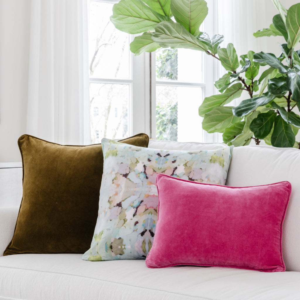 Laura Park Martini Olives Linen Cotton Pillow