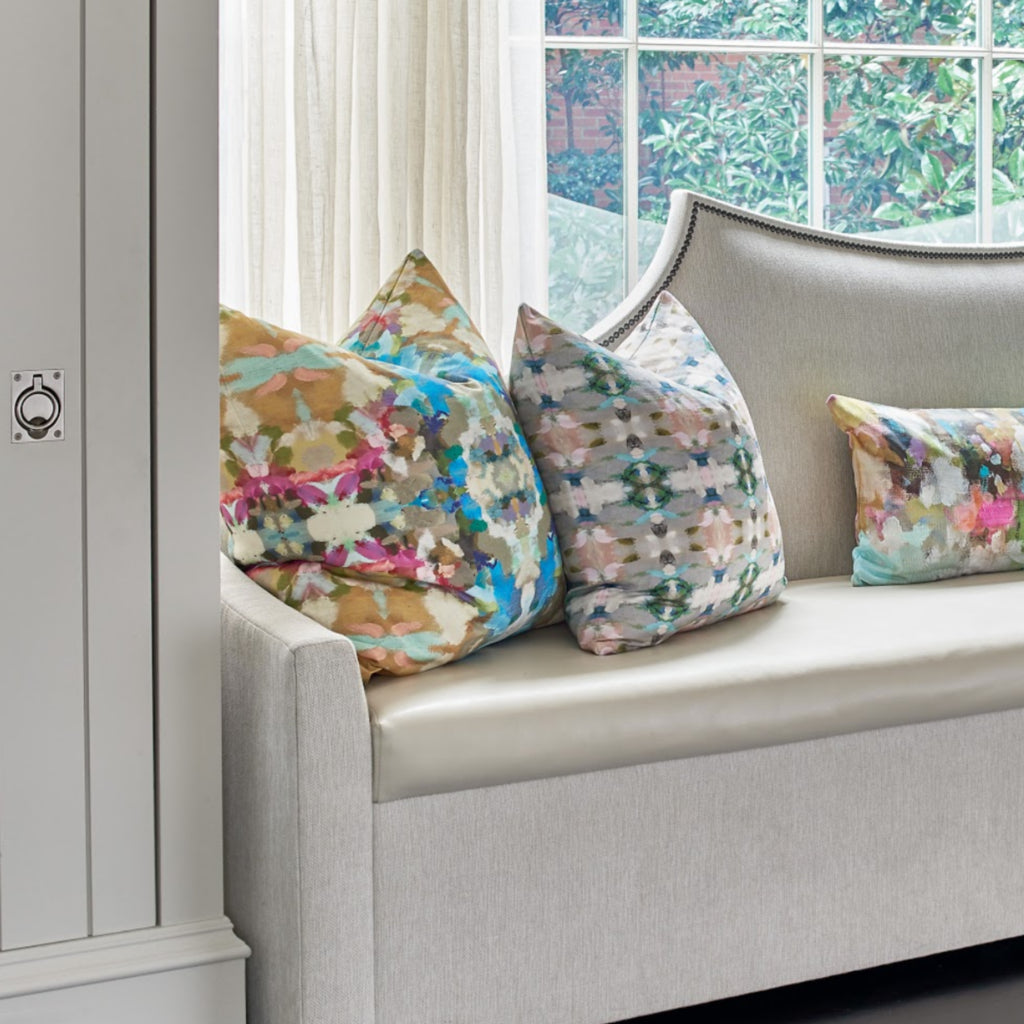 Laura Park Indigo Girl Green Linen Cotton Pillow