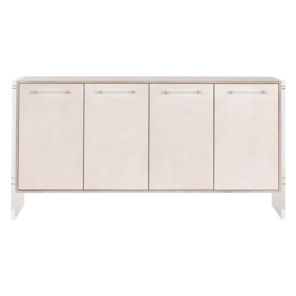 Essentials For Living Lorin Shagreen Media Sideboard in White Shagreen