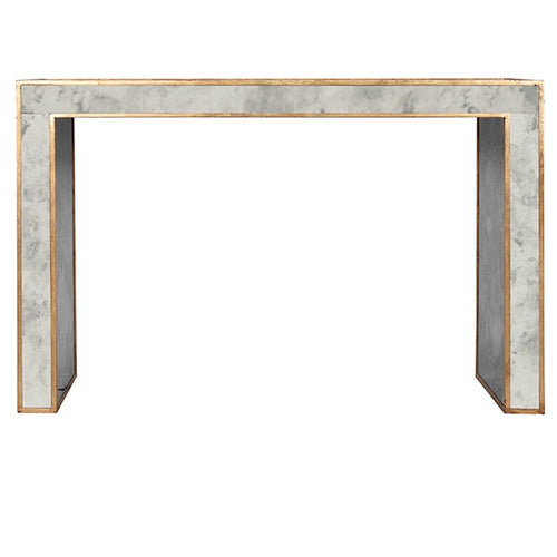 Worlds Away Madison Console Table, Antique Gold