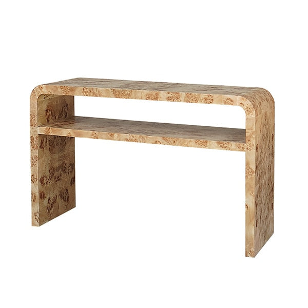 Worlds Away Marshall Burl Wood Console Table