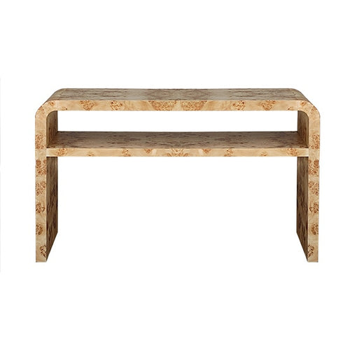 Worlds Away Marshall Burl Wood Console Table