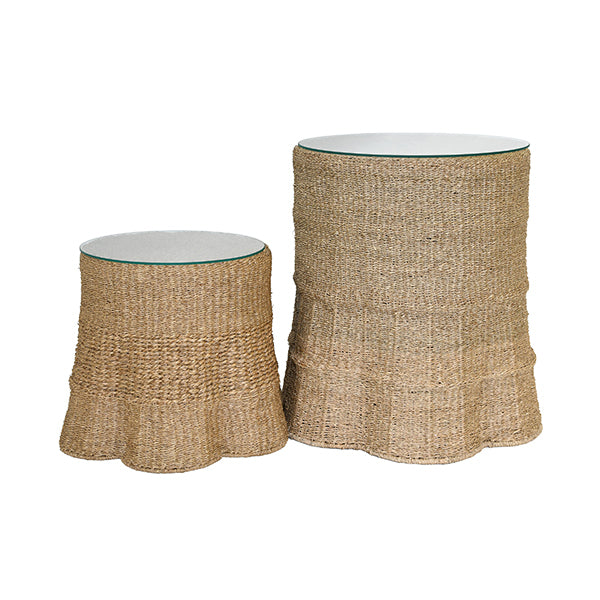 Worlds Away Misha Seagrass Side Table