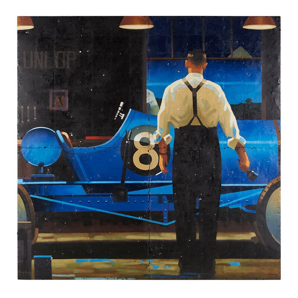 Man Painting Race Car' by Roland Renaud - Art on Metal by Bobo Intriguing Objects