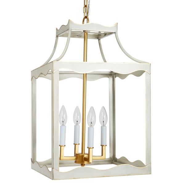 Marine Navy Blue & Gold Metal Lantern by Old World Design