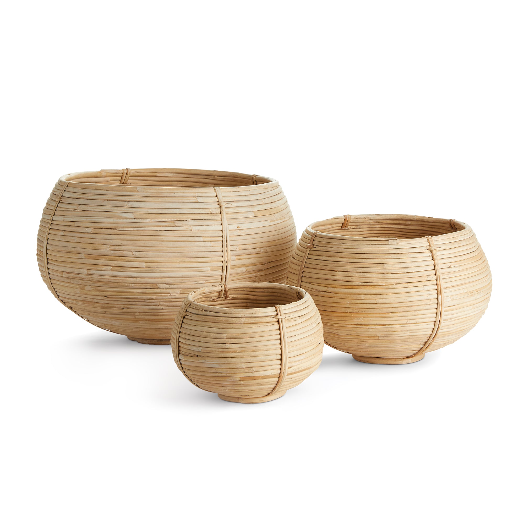 cane planter pots Cane Rattan Plant Baskets, Set of 3