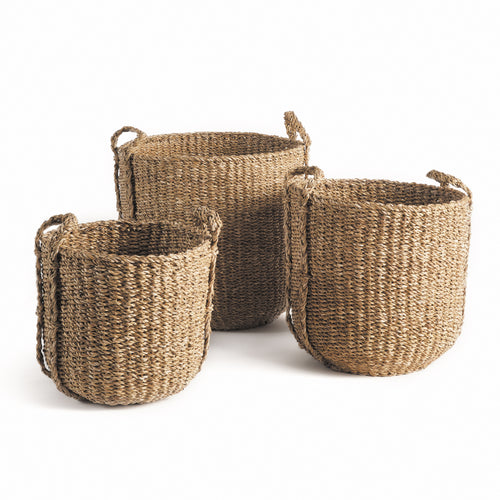 Seagrass Round Drum Baskets St/3