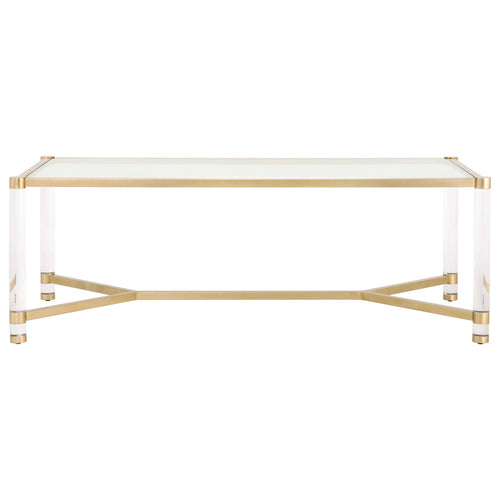 Essentials For Living Nouveau Dining Table Brushed Brass and Lucite