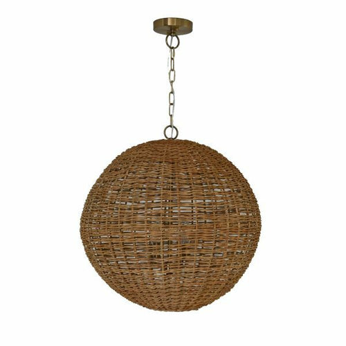 Worlds Away Oakley Rattan Pendant Light