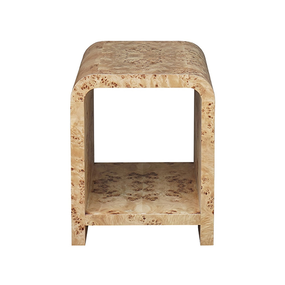 Worlds Away Putnam Burl Wood Side Table