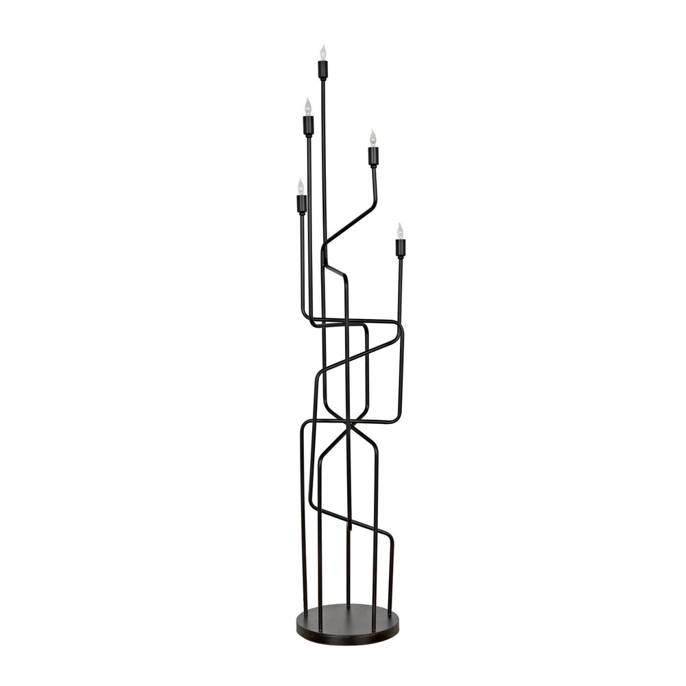 Noir Moriarty Floor Lamp, Black Metal