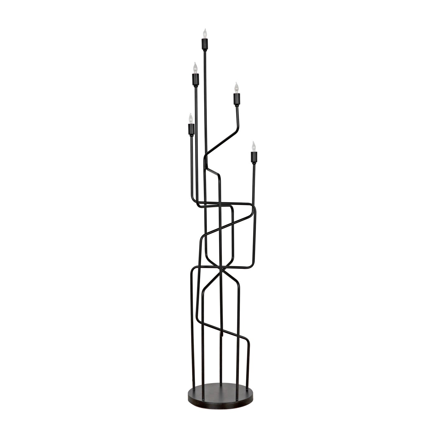 Noir Moriarty Floor Lamp, Black Metal