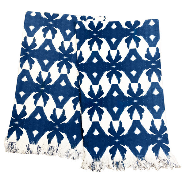 Laura Park Designs Palm Navy Blue Throw Blanket