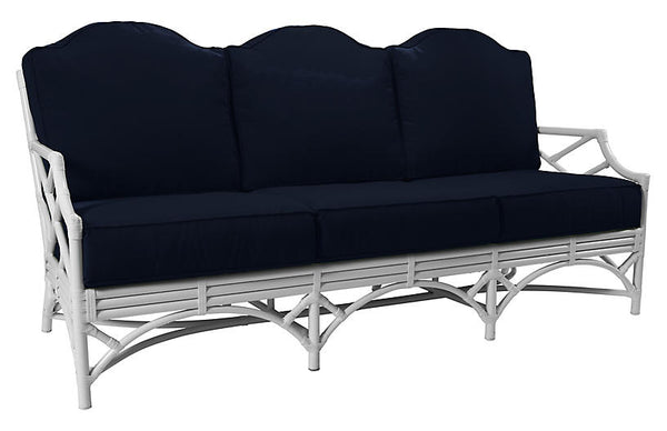 Chippendale Outdoor Sofa with Navy Sunbrella Cushions by David Francis