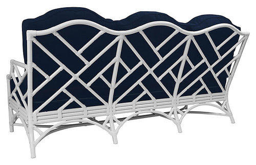 Chippendale Outdoor Sofa with Navy Sunbrella Cushions by David Francis